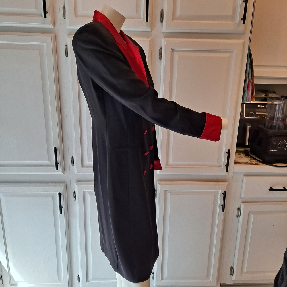 Danny & Nicole Black Dress Blazer with Red Satin Accents - Picture 6 of 12